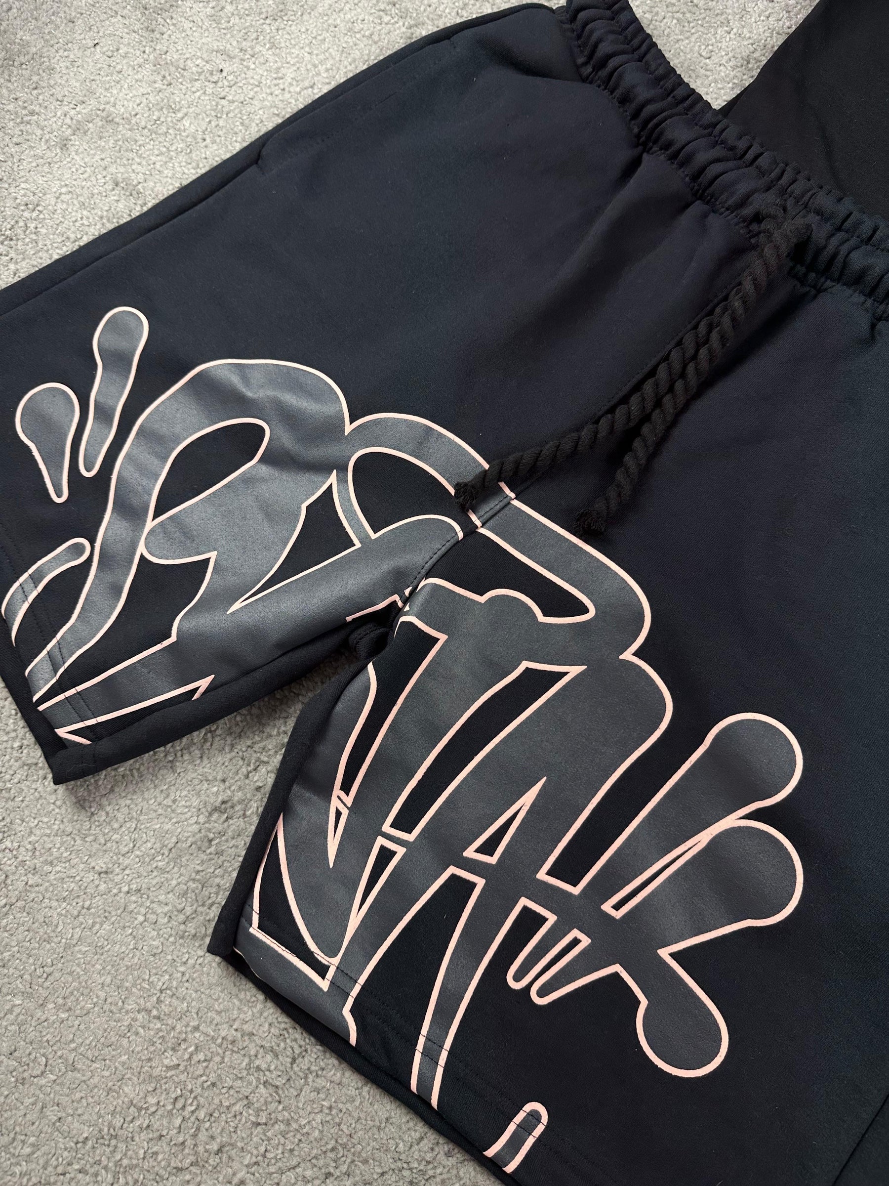 CONJUNTO SYNA WORD CINZA/ROSA