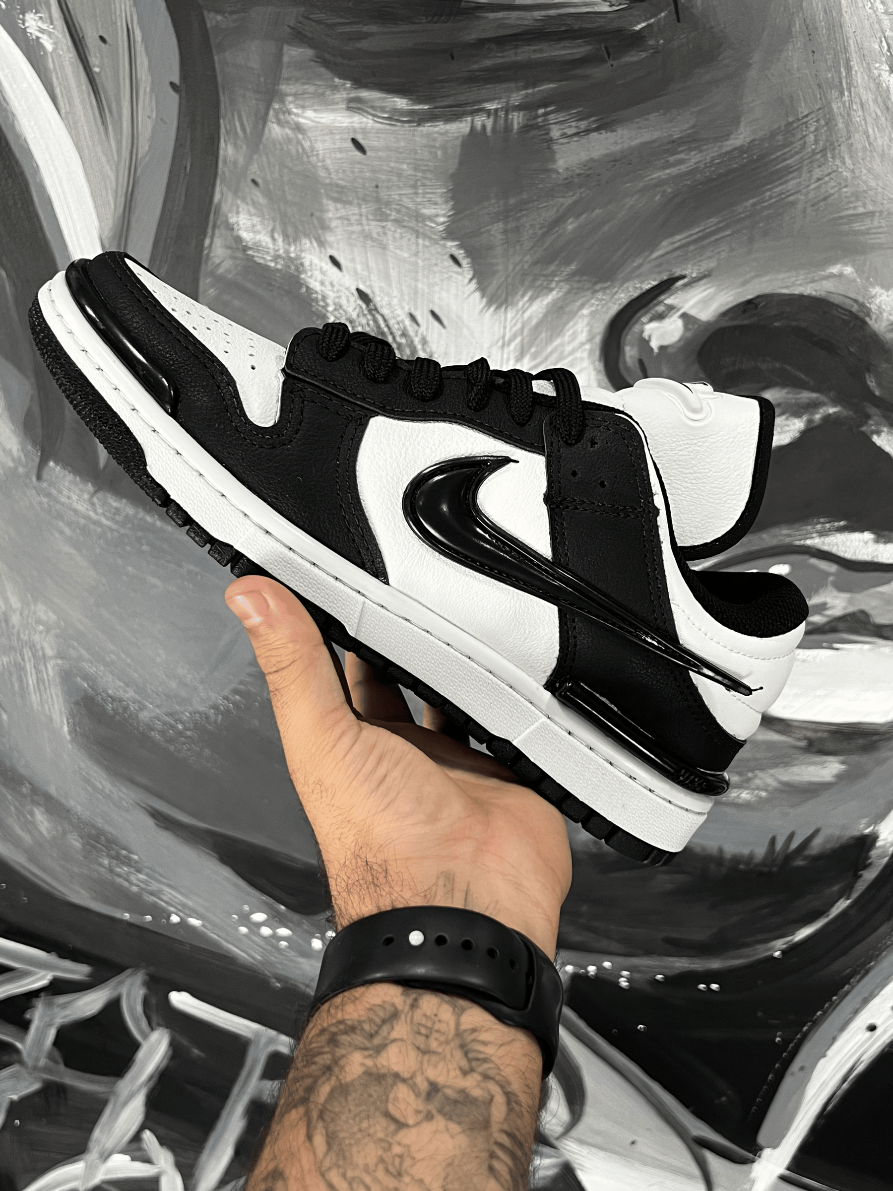 TENIS DUNK TWIST PRETO E BRANCO PANDA