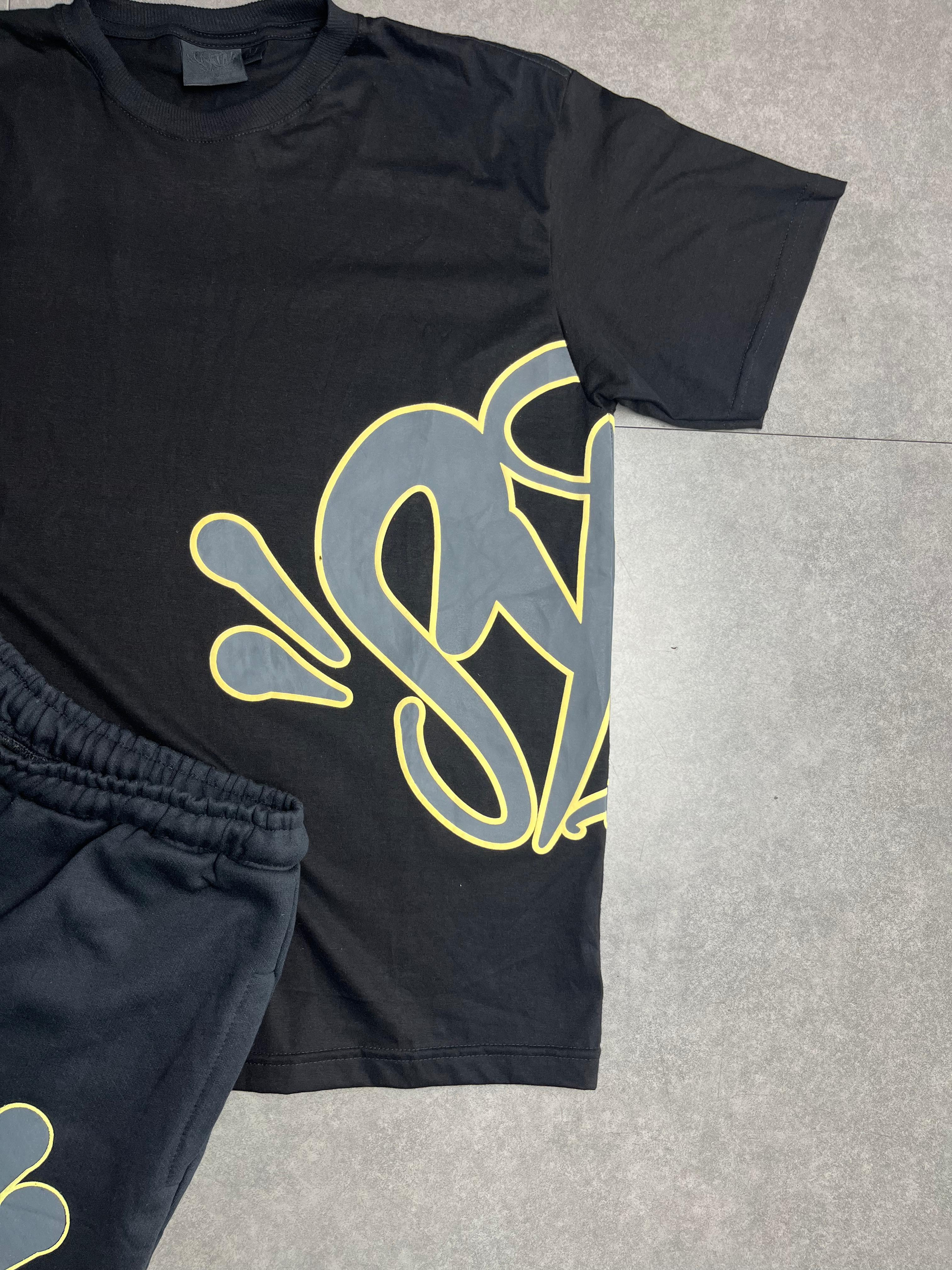 CONJUNTO SYNA PRETO COM AMARELO