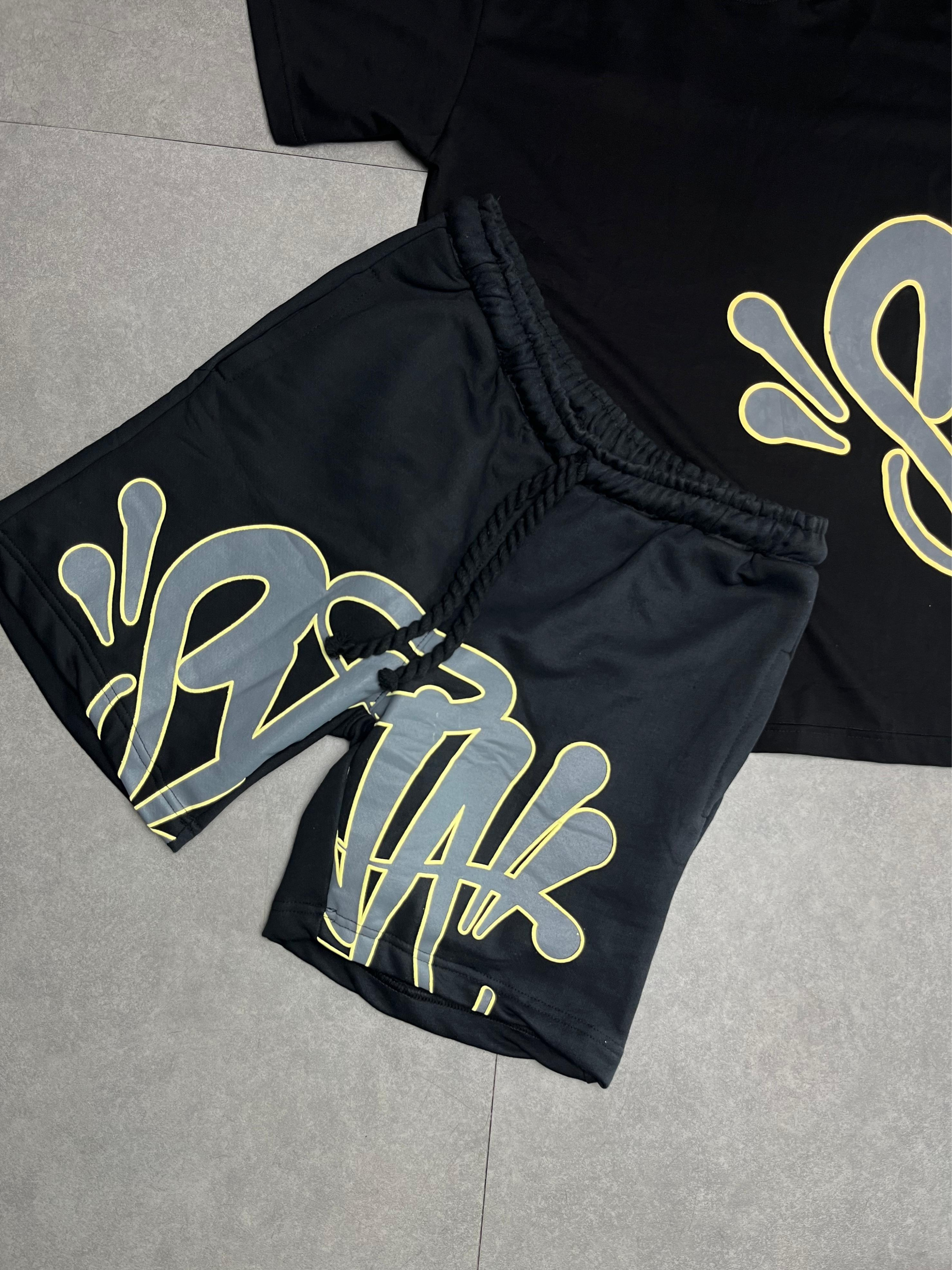 CONJUNTO SYNA PRETO COM AMARELO