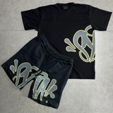 CONJUNTO SYNA PRETO COM AMARELO