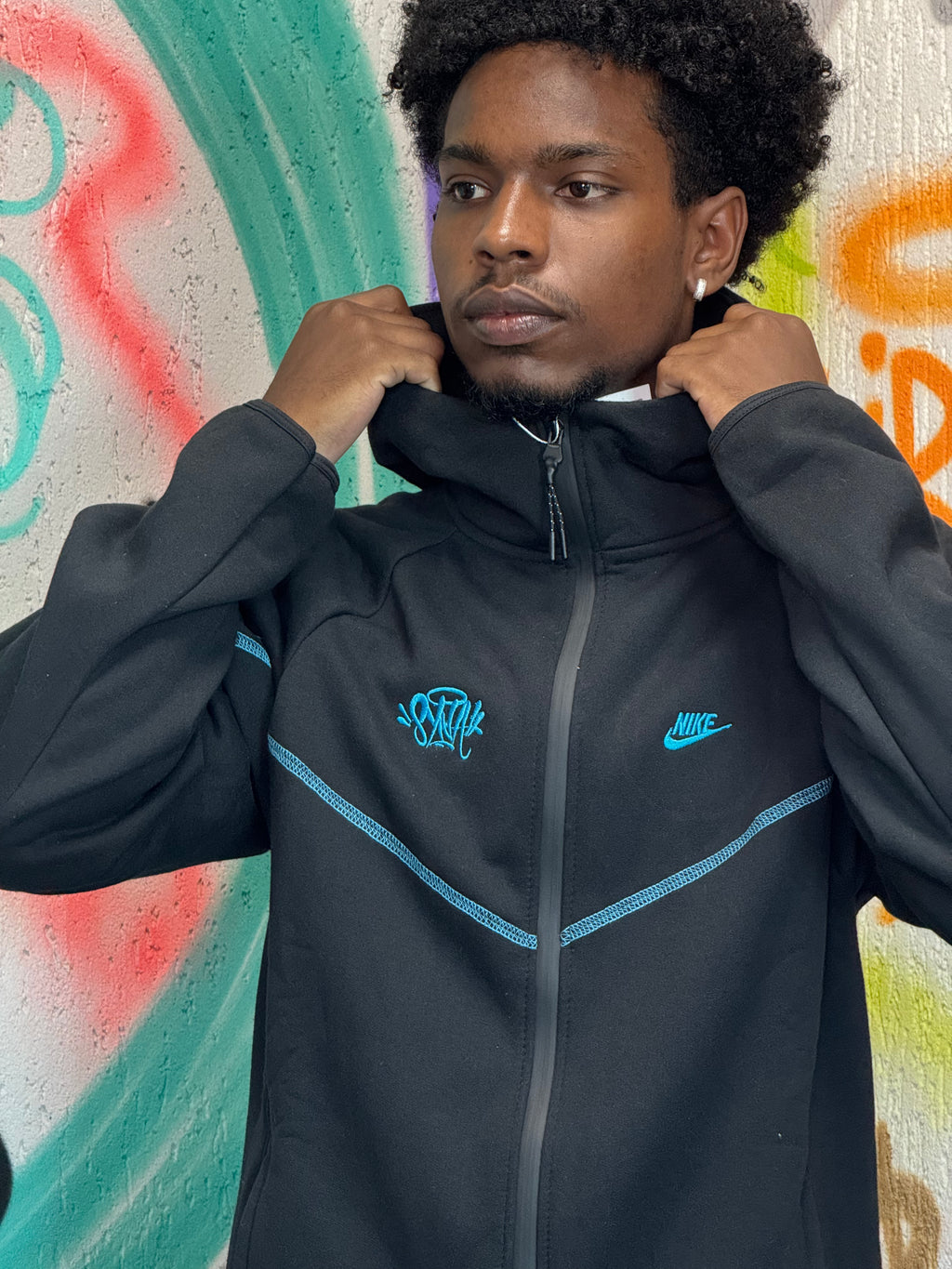 CONJUNTO TECH FLEECE BLACK BLUE